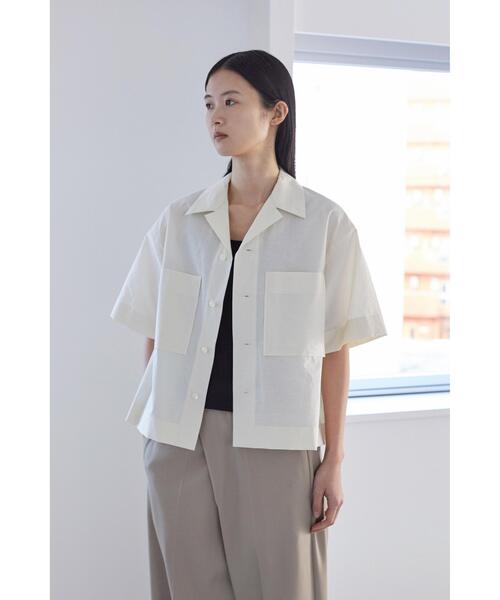 YLEVE(イレーヴ)の「YLEVE / COTTON NYLON WASHER SHIRT(シャツ/ブラウス・レディース・ホワイト/グレー・1/0)」の2枚目の写真