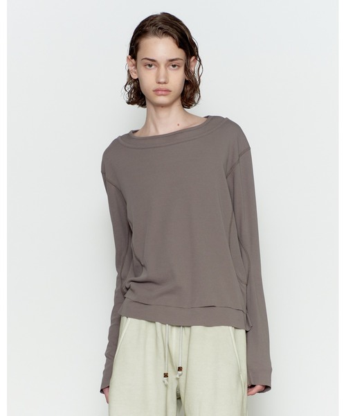 NVRFRGT(ネヴァーフォーゲット)の「DOUBLE LAYERED LONG SLEEVE T SHIRT(Tシャツ/カットソー・メンズ・ブラウン/ホワイト/ブラック・1/3/2)」の1枚目の写真