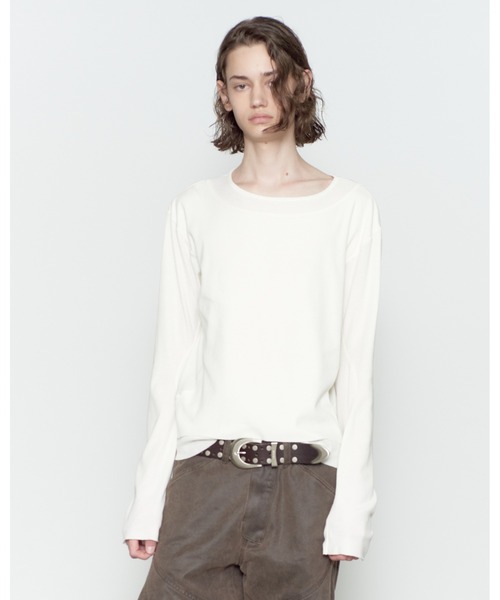 NVRFRGT(ネヴァーフォーゲット)の「DOUBLE LAYERED LONG SLEEVE T SHIRT(Tシャツ/カットソー・メンズ・ブラウン/ホワイト/ブラック・1/3/2)」の2枚目の写真