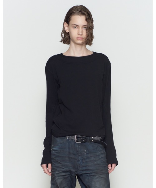 NVRFRGT(ネヴァーフォーゲット)の「DOUBLE LAYERED LONG SLEEVE T SHIRT(Tシャツ/カットソー・メンズ・ブラウン/ホワイト/ブラック・1/3/2)」の3枚目の写真