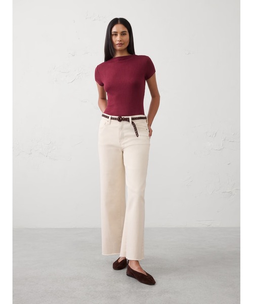 BANANA REPUBLIC FACTORY STORE(バナナリパブリック ファクトリーストア)の「BANANA REPUBLIC FACTORY STORE Soft Luxe リブTシャツ(Tシャツ/カットソー・レディース・ブラック/ワイン/ホワイト・XS/S/M/L)」の6枚目の写真