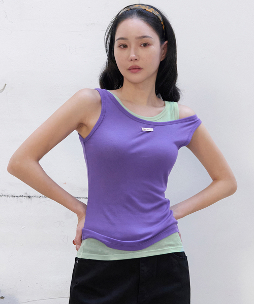 MORVE13(モルブ13)の「オールデイテンセルスリーブレス(ブラック)(Tシャツ/カットソー・レディース・アイボリー/ミント/ライトグレー/ブラック/レッド/バイオレット/ネイビー/バーガンディー・FREE)」の10枚目の写真