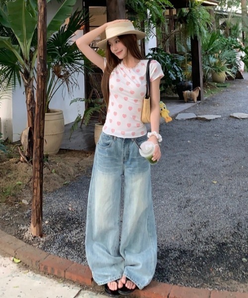 Vipoa(ヴィポア)の「heart print t-shirt(Tシャツ/カットソー・レディース・ホワイト・FREE)」の7枚目の写真