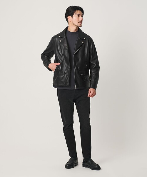 BEAUTY&YOUTH UNITED ARROWS(ビューティーアンドユースユナイテッドアローズ)の「【WEB限定 WARDROBE SMART】 シープ ダブル ライダースジャケット(ライダースジャケット・メンズ・ブラック・XL/L/M/S)」の5枚目の写真