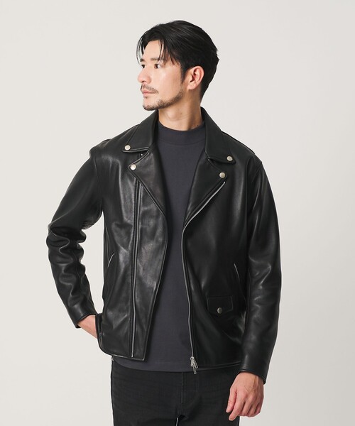 BEAUTY&YOUTH UNITED ARROWS(ビューティーアンドユースユナイテッドアローズ)の「【WEB限定 WARDROBE SMART】 シープ ダブル ライダースジャケット(ライダースジャケット・メンズ・ブラック・XL/L/M/S)」の6枚目の写真