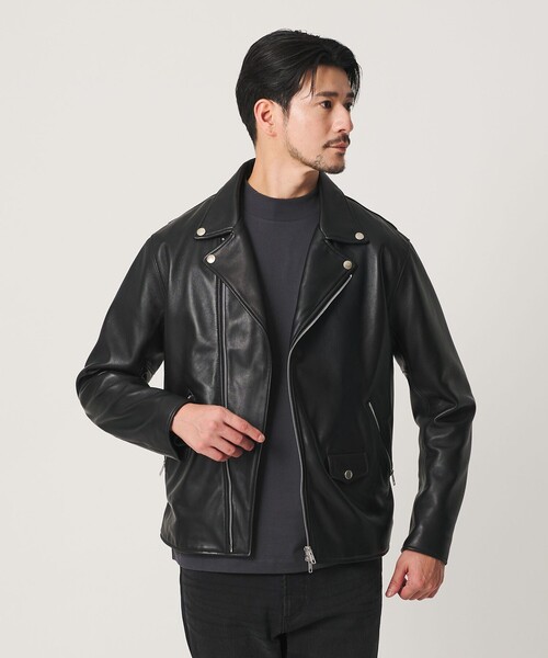 BEAUTY&YOUTH UNITED ARROWS(ビューティーアンドユースユナイテッドアローズ)の「【WEB限定 WARDROBE SMART】 シープ ダブル ライダースジャケット(ライダースジャケット・メンズ・ブラック・XL/L/M/S)」の7枚目の写真