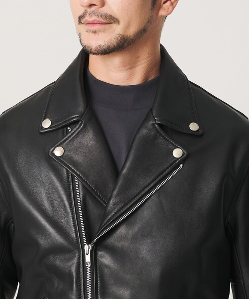 BEAUTY&YOUTH UNITED ARROWS(ビューティーアンドユースユナイテッドアローズ)の「【WEB限定 WARDROBE SMART】 シープ ダブル ライダースジャケット(ライダースジャケット・メンズ・ブラック・XL/L/M/S)」の14枚目の写真
