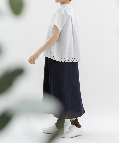 nop de nod(ノップドゥノッド)の「ラミー刺繍フレンチスリーブシャツ(シャツ/ブラウス・レディース・オフホワイト/ブラック・3)」の22枚目の写真