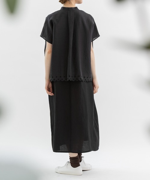 nop de nod(ノップドゥノッド)の「ラミー刺繍フレンチスリーブシャツ(シャツ/ブラウス・レディース・オフホワイト/ブラック・3)」の12枚目の写真