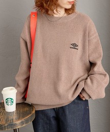 【WEB先行予約】[UMBRO/アンブロ] 別注 ワンポイントロゴ刺繍 モールニットプルオーバー