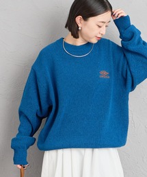 【WEB先行予約】[UMBRO/アンブロ] 別注 ワンポイントロゴ刺繍 モールニットプルオーバー