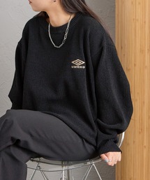 【WEB先行予約】[UMBRO/アンブロ] 別注 ワンポイントロゴ刺繍 モールニットプルオーバー