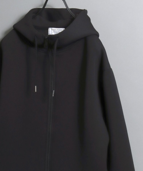 ANPAS（アンパス）の「Neoprene Full-Zip Parka / ネオプレン フルジップパーカー メンズ レディース トップス 秋冬 フーディー アウター スウェット 無地 スポーティー（パーカー・メンズ・ネイビー/チャコール/ブラック/グレー・L/LL/M）」の2枚目の写真