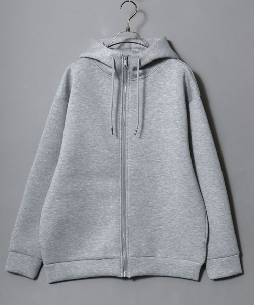 ANPAS（アンパス）の「Neoprene Full-Zip Parka / ネオプレン フルジップパーカー メンズ レディース トップス 秋冬 フーディー アウター スウェット 無地 スポーティー（パーカー・メンズ・ネイビー/チャコール/ブラック/グレー・L/LL/M）」の16枚目の写真