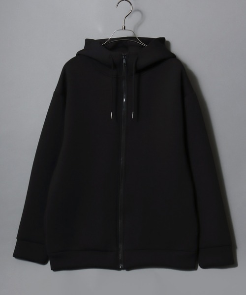 ANPAS（アンパス）の「Neoprene Full-Zip Parka / ネオプレン フルジップパーカー メンズ レディース トップス 秋冬 フーディー アウター スウェット 無地 スポーティー（パーカー・メンズ・ネイビー/チャコール/ブラック/グレー・L/LL/M）」の13枚目の写真