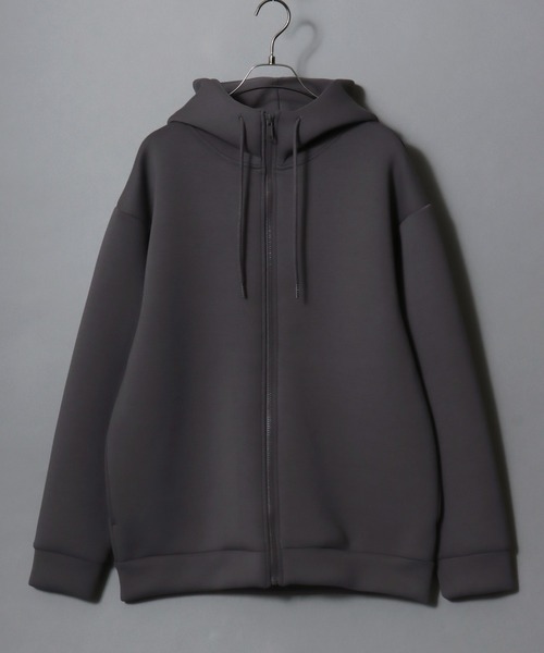 ANPAS（アンパス）の「Neoprene Full-Zip Parka / ネオプレン フルジップパーカー メンズ レディース トップス 秋冬 フーディー アウター スウェット 無地 スポーティー（パーカー・メンズ・ネイビー/チャコール/ブラック/グレー・L/LL/M）」の19枚目の写真