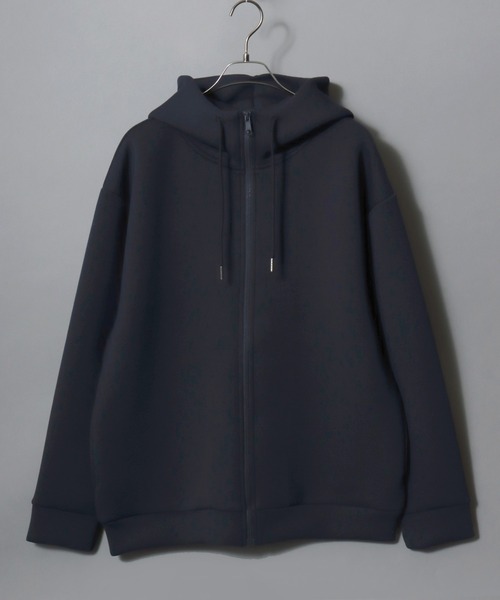 ANPAS（アンパス）の「Neoprene Full-Zip Parka / ネオプレン フルジップパーカー メンズ レディース トップス 秋冬 フーディー アウター スウェット 無地 スポーティー（パーカー・メンズ・ネイビー/チャコール/ブラック/グレー・L/LL/M）」の22枚目の写真