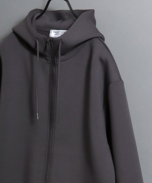 ANPAS（アンパス）の「Neoprene Full-Zip Parka / ネオプレン フルジップパーカー メンズ レディース トップス 秋冬 フーディー アウター スウェット 無地 スポーティー（パーカー・メンズ・ネイビー/チャコール/ブラック/グレー・L/LL/M）」の18枚目の写真