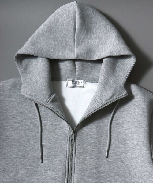 ANPAS（アンパス）の「Neoprene Full-Zip Parka / ネオプレン フルジップパーカー メンズ レディース トップス 秋冬 フーディー アウター スウェット 無地 スポーティー（パーカー・メンズ・ネイビー/チャコール/ブラック/グレー・L/LL/M）」の10枚目の写真