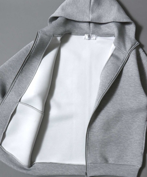 ANPAS（アンパス）の「Neoprene Full-Zip Parka / ネオプレン フルジップパーカー メンズ レディース トップス 秋冬 フーディー アウター スウェット 無地 スポーティー（パーカー・メンズ・ネイビー/チャコール/ブラック/グレー・L/LL/M）」の11枚目の写真