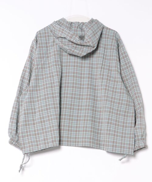 GEMEDA(ジェメダ)の「チェック柄 フード付き ドロストプルオーバー(シャツ/ブラウス・レディース・グレー・M)」の2枚目の写真