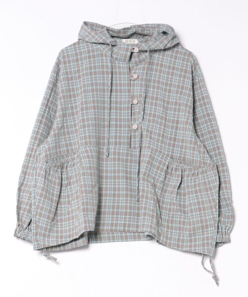 GEMEDA(ジェメダ)の「チェック柄 フード付き ドロストプルオーバー(シャツ/ブラウス・レディース・グレー・M)」の12枚目の写真