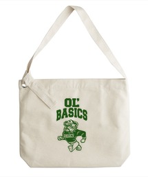 Ol' Basics（オール・ベーシックス） ショルダーバッグ キャンバス ブルドッグイラスト カレッジロゴ プリント 鞄 BAG アメカジ メンズ レディース ユニセックス