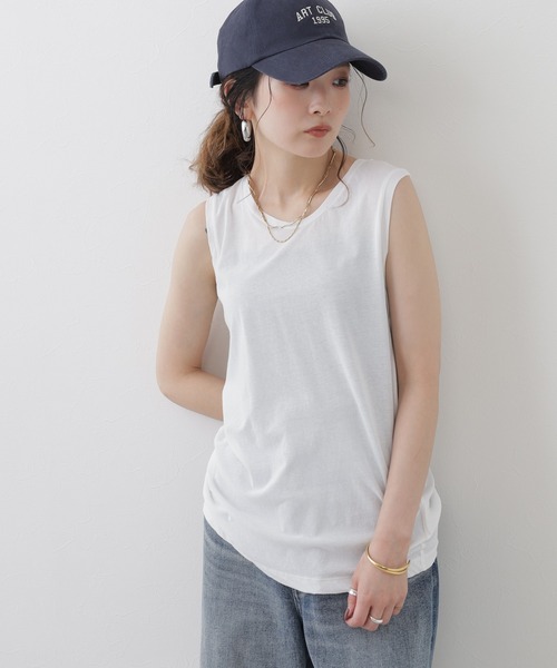FUNALIVE（ファンアライブ）の「H.A.K ノースリーブカットソー（Tシャツ/カットソー・レディース・ホワイト・FREE）」の4枚目の写真