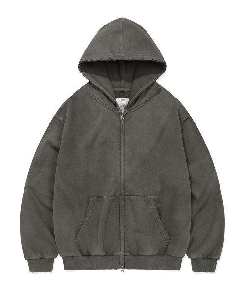 KANEITEI(カネイテイ)の「PIGMENT DAMAGE HOODIE ZIP-UP (OLIVE DRAB)(パーカー・レディース・オリーブ・MEDIUM/LARGE/X-LARGE)」の1枚目の写真
