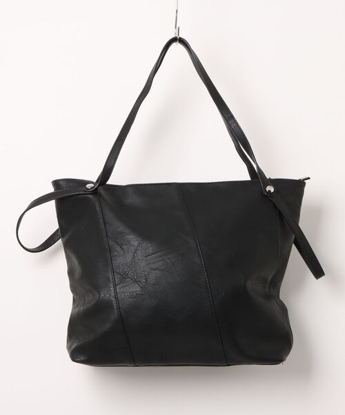 Burner(バーナー)の「【Leathen Leather(レーセンレザー)】ソフト質感 大容量 通勤トートショルダー lea-shbag-25-37【RBTS】(ショルダーバッグ・メンズ・ブラック・FREE)」の1枚目の写真