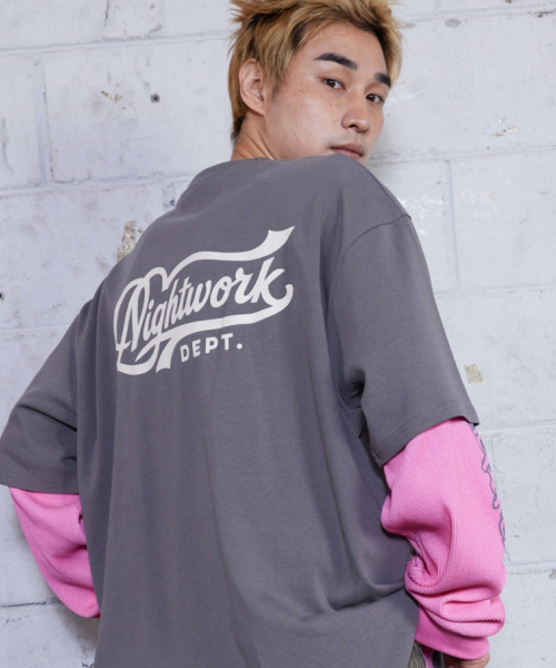 NIGHTWORKDEPT（ナイトワークデプト）の「N.W.D Script Logo T-shirt_Gray（Tシャツ/カットソー・レディース・その他・MEDIUM/SMALL）」の4枚目の写真