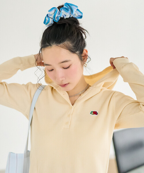 FREAK'S STORE(フリークスストア)の「FRUIT OF THE LOOM × FREAK'S STORE/フルーツオブザルーム 別注 ワッフルヘンリーパーカー(パーカー・レディース・その他1/その他2/オフホワイト/ブラック・フリ-)」の2枚目の写真