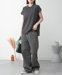 クルーネックフレンチスリーブTシャツ