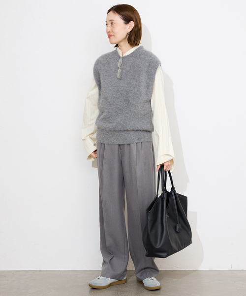 SLOBE IENA(スローブイエナ)の「《シリーズあり/追加》フォックスアルパカ ニットベスト(ベスト・レディース・チャコールグレー/ブラック/ベージュ・FREE)」の7枚目の写真