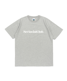 ビビッドストレートロゴ半袖Tシャツ(メランジ/ホワイト)