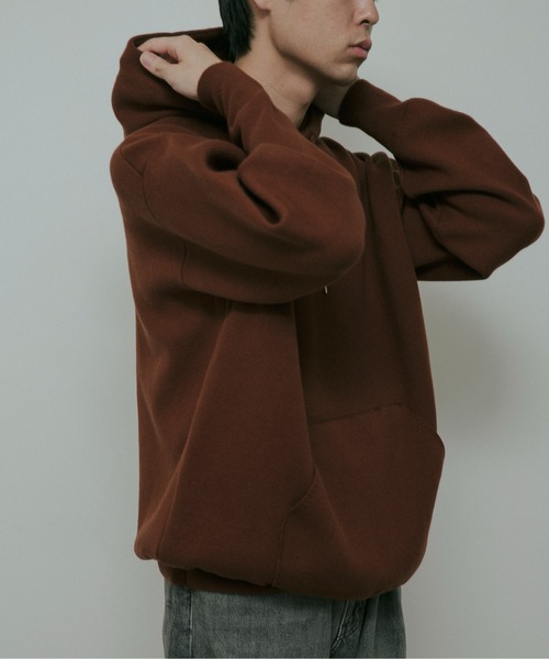 URBAN RESEARCH DOORS（アーバンリサーチドアーズ）の「CottonCashmere KnitHoodie（パーカー・メンズ・チャコールグレー/オレンジ・LARGE/MEDIUM）」の2枚目の写真