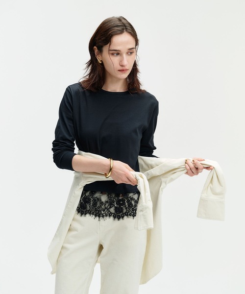 N.O.R.C（ノーク）の「【マルチファンクション】レースヘムトップス（Tシャツ/カットソー・レディース・ブラック/オフホワイト・フリー）」の4枚目の写真
