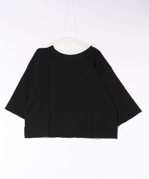 The rejoice(ザ リジョイス)の「ミニ裏毛2WAYスリットプルオーバー(Tシャツ/カットソー・レディース・グレー/ブラック・FREE)」の3枚目の写真