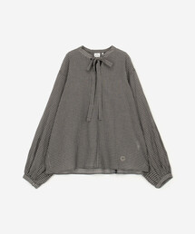 ORCIVAL | ORCIVAL | コットンポプリン リボンタイブラウス CHECK WOMEN(シャツ/ブラウス)