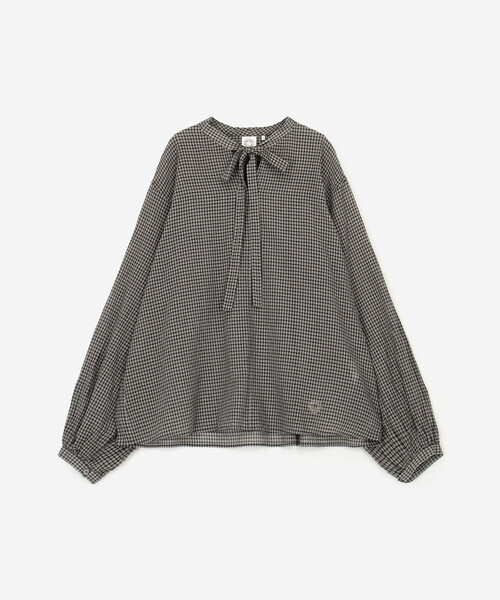 ORCIVAL(オーシバル)の「ORCIVAL | コットンポプリン リボンタイブラウス CHECK WOMEN(シャツ/ブラウス・レディース・ブラック系その他・1)」の1枚目の写真