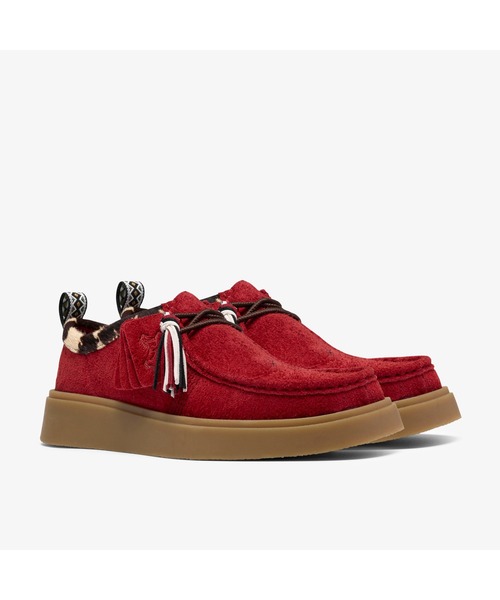 Clarks（クラークス）の「Torview／トービュー(レッドインタレスト)（モカシン/デッキシューズ・メンズ・レッド・UK8.5/UK9/UK8/UK6.5/UK7.5/UK6/UK7/UK10/UK11/UK9.5）」の4枚目の写真
