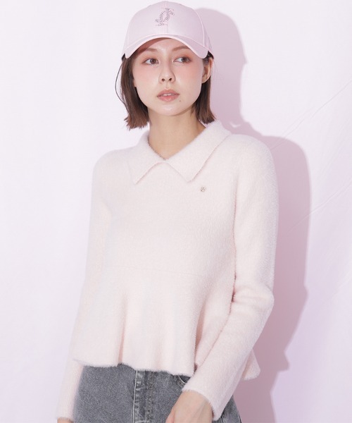 JILL by JILL STUART(ジルバイジルスチュアート)の「襟付きフェザーペプラムニット(ニット/セーター・レディース・ブラック/ホワイト/ピンク・FREE)」の16枚目の写真