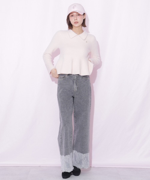 JILL by JILL STUART(ジルバイジルスチュアート)の「襟付きフェザーペプラムニット(ニット/セーター・レディース・ブラック/ホワイト/ピンク・FREE)」の17枚目の写真