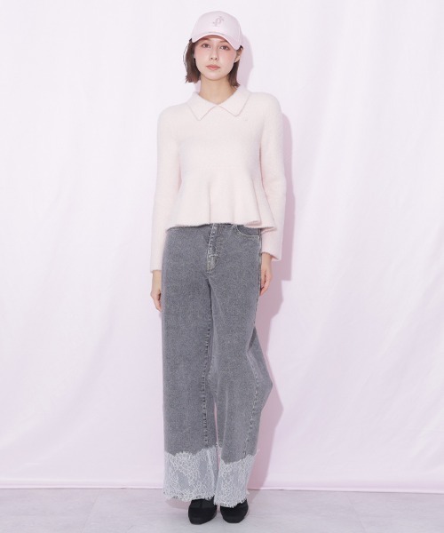JILL by JILL STUART(ジルバイジルスチュアート)の「襟付きフェザーペプラムニット(ニット/セーター・レディース・ブラック/ホワイト/ピンク・FREE)」の18枚目の写真