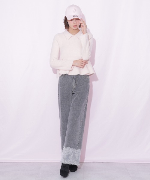 JILL by JILL STUART(ジルバイジルスチュアート)の「襟付きフェザーペプラムニット(ニット/セーター・レディース・ブラック/ホワイト/ピンク・FREE)」の20枚目の写真