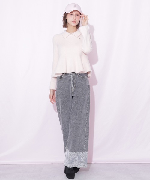 JILL by JILL STUART(ジルバイジルスチュアート)の「襟付きフェザーペプラムニット(ニット/セーター・レディース・ブラック/ホワイト/ピンク・FREE)」の19枚目の写真