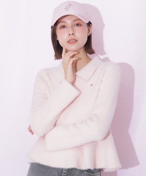 JILL by JILL STUART(ジルバイジルスチュアート)の「襟付きフェザーペプラムニット(ニット/セーター・レディース・ブラック/ホワイト/ピンク・FREE)」の7枚目の写真