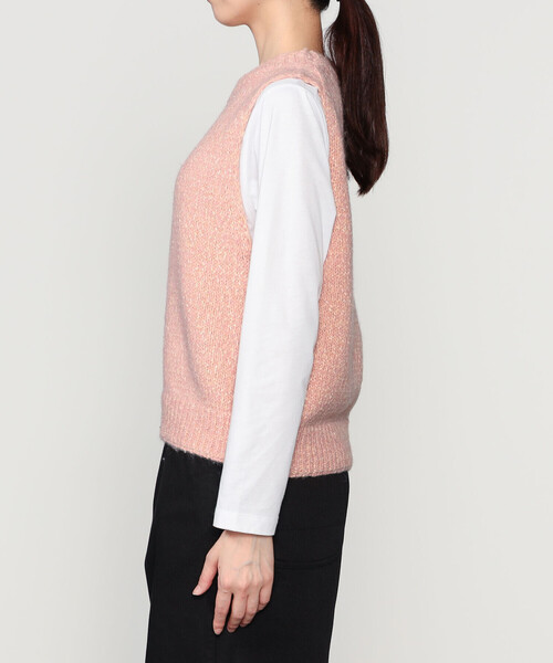 LE GLAZIK(ルグラジック)の「LE GLAZIK | ミックスヤーン ベスト WOMEN(ベスト・レディース・グレー系その他/ブルー系その他/ピンク系その他・36)」の10枚目の写真