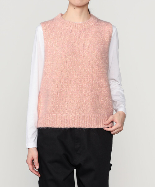 LE GLAZIK(ルグラジック)の「LE GLAZIK | ミックスヤーン ベスト WOMEN(ベスト・レディース・グレー系その他/ブルー系その他/ピンク系その他・36)」の1枚目の写真