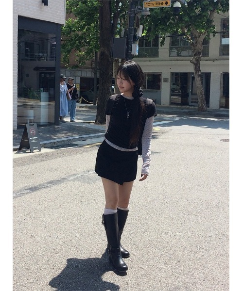 anyonemore(エニワンモア)の「コットンラップ風ミニスカートパンツ(スカート・レディース・ブラック・MEDIUM/SMALL)」の14枚目の写真